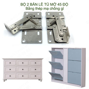 Combo 2 bản lề mở góc 45 độ dùng cho tủ dùng cho tủ bếp tủ giày bằng thép mạ niken không gỉ