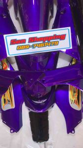 เปลือกมอเตอร์ไซร์รุ่นเวฟ125SโฉมIไฟเลียวบังลมสีม่วงดำมี13ชิ้นเปลือกงานABSประกอบสนิท