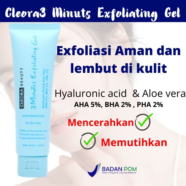 Cleora exfoliating gel - cleora beauty 3 minutes exfoliating gel ori - Ekspoliating gel wajah - exfoliating gel wajah - eksfoliasi wajah peeling gel