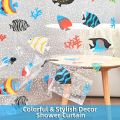 Goldfish Clear Shower Curtain, 78" W x 72" L Waterproof Lightweight Fish Shower Curtain Liner, PEVA Long Bath Fashion Shower Curtains with 12 Grommets Hooks for Bathtub Bath Bathroom. 