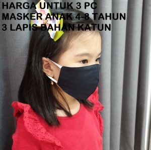 3 Pcs Masker Kain Tiga Lapis Penutup Mulut dan Hidung