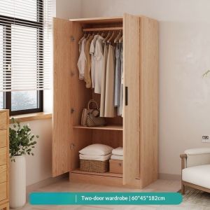 [Cozy ]Solid Wood Wardrobe Cabinet Wardrobe With Drawers 2/3/4 Doors Wardrobe Natural Wood Color Closet