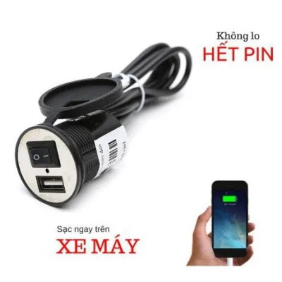 Sạc Điện Thoại Gắn Trên Xe Máy Có Công Tắc YueMal YF-121 Hàng loại 1Bảo hành 6 tháng