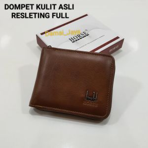 Dompet Pria Kulit Asli Resleting Full Keliling