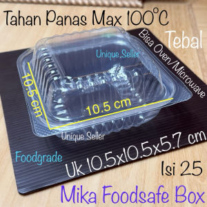 [Isi25] Mika Lunchbox Foodsafe Box Small Medium Tahan Panas / Mika Foodbox Lunch Box Food Safe S Kecil Small M Medium Sedang 10 cm 10x10 / Kotak Tray Wadah Box Makanan Nasi Goreng Bihun Bakmi Burger Donat Snack Roti Kue Cake Dessert Puding Pudding Sayur
