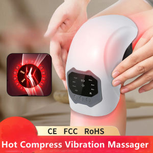 Wireless Knee Massager Red Light Therapy Heating Massage 3 Levels Temperature Heating Hot Compress Massager Knee Pain Relief