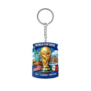World Cup acrylic keychain trophy pendant football fan souvenir gift wholesale World Cup merchandise