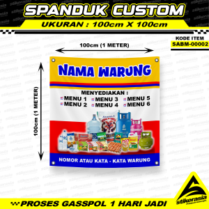 CETAK SPANDUK WARUNG SEMBAKO CETAK BANNER CUSTOM WARUNG SPANDUK GROSIR MAKANAN MINUMAN SPANDUK BANNER KEBUTUHAN POKOK STIKERASIA