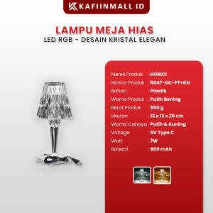 Lampu Meja Lampu Berlian Lampu Kristal Lampu Samping Tempat Tidur Dekoratif  Night Light LED DC AC RGB