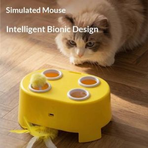 MIRELAE Electric Smart Cat Toys Rechargeable Multi Hole Game Cat Chase Game Toy  Interactive Automatic Pop-Up Toy Pet Supplies