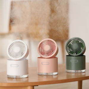 Multi-Function Foldable Air Humidifier Electric Mini Fan 300mL Water Tank Capacity 2000mAh 5.5W Air Cooling Mist USB Charging Portable Desktop Humidifier Fan
