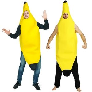 ALLUCK Novelty Banana Cosplay Costume Yellow Funny Banana Suit Durable Fruit Jumpsuit Props Party Decoration