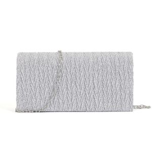 กระเป๋าสตรีสำหรับออกงานกลางวันเเละกลางคืนโดนเเสงระยับระยับมาพร้อมสายสะพายมี 5 สี ประเพชรเล็กๆ