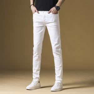 songni Pure White Skinny Jeans Three-proof high-end Tencel jeans Mens Pants