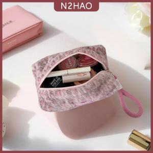 N2HAO Trang Điểm Sang Trọng Túi Với Xử Lý Mềm Du Lịch Mỹ Phẩm Lưu Trữ Túi Xách Tay Tình Yêu In Tổ Chức Bút Chì Trường Hợp Dễ Thương Ly Hợp Pouch