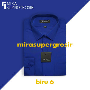 ALISAN KEMEJA KANTOR FORMAL POLOS PRIA LENGAN PANJANG REGULER WARNA HITAM PUTIH ABU SIZE  S M L XL