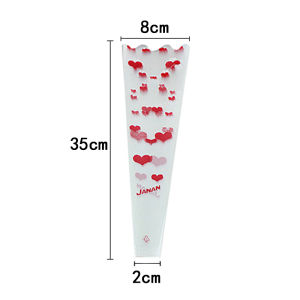 100pcs Floral Wrapper Clear Plastic Rose Flower Wrapping Sleeves Bouquet Packaging Bags