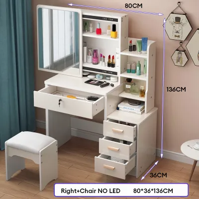 Dressing Table With Mirror Makeup Table Vanity Table Drawer Stool Bedroom Vanity Dresser Set Simple Storage Cabinet