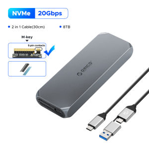 ORICO USB4 40Gbps SSD Enclosure USB Type C with Cooling Fan PCIe4.0 NVME Enclosure Aluminum Compatible Thunderbolt 3 4 For Laptop Phone External Solid State Drives