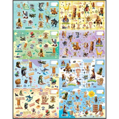 SET 10 tờ bao tập vở tiện lợi 2 trong 1 (sẵn giấy kiếng) hình HOTTREND KUROMI KITTY CAPPYBARA LABUBU GẤU DÂU DOREMON