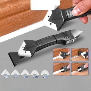 Joyee 3 trong 1 Bộ Dụng Cụ Miết Keo Silicon 3 đầu chức năng (cạo phẳng/miết chỉnh/cạo tuốt) 5 lưỡi miết cao su (3R/6R/10R/13R/17R) thiết kế gọn nhẹ thi công xây dựng làm sạch keo kính chà ron gạch lát nền