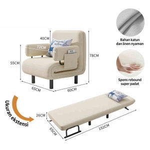 Mewah Sofa 2 seate Sofa/Putih Dilipat Kursi Tamu & Kasur Santai Keluarga Minimalis /Sofa Bed Fabric-Tempat Duduk Multifungsi Sofa Tidur 2In1 Kursi Santai Serbaguna Furniture Rumah