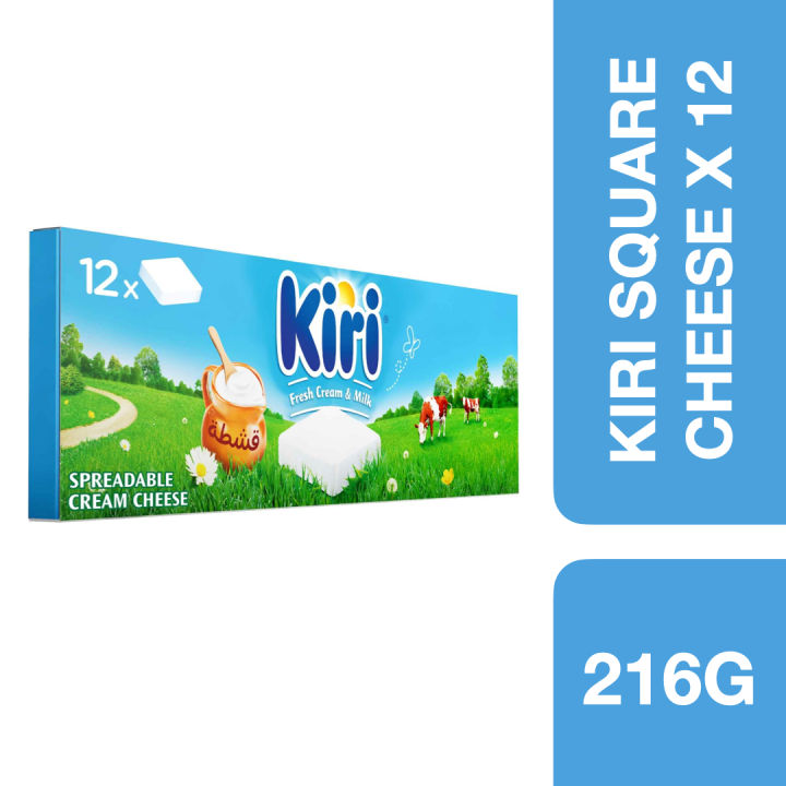 Kiri Spreadable Cream Cheese Square 216g (12 portion) ++ คิรี ชีสสี่เหลี่ยม ขนาด 216g (12 ชิ้น)
