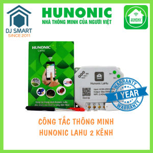 Công tắc thông minh Hunonic Lahu 2 kênh ( 500W/kênh ) điều khiển mọi thiết bị từ xa qua điện thoại - CHÍNH HÃNG BẢO HÀNH 1 ĐỔI 1 TRONG 12 THÁNG