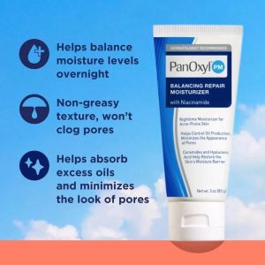 PanOxyl AM Oil Control Moisturizer with Mineral Sunscreen For Acne Prone Skin and Oily Skin 48g