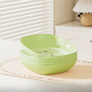 จานอาหารอุปกรณ์ทำครัวครีมลมจานหมีจานถ่มน้ำลายใส่กระดูกจานผลไม้จานของว่างเครื่องล้างจานและไมโครเวฟปลอดภัยใช้ซ้ำได้ทำความสะอาดง่ายบนโต๊ะอาหารระดับไฮเอนด์จานอาหารสไตล์ญี่ปุ่นเหมาะสำหรับเด็กและผู้ใหญ่