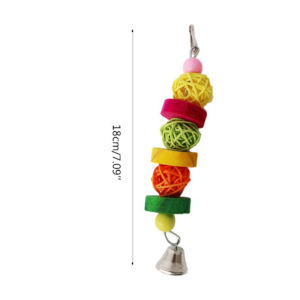 Parrot Bird Toy Wooden Fruit Chew String Hamster Pine Cone Corn Cork Teething Boredom Relief SmallSupplies