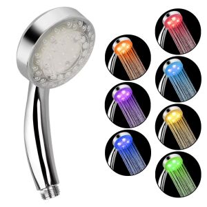 COUPLECOL Đầu tròn Đầu vòi hoa sen Led 7 màu Cực kỳ yên tĩnh Cầm tay Vòi phun nước rửa nhẹ Chất lượng cao Lắp đặt dễ dàng Vòi hoa sen thay đổi dần dần Phòng tắm