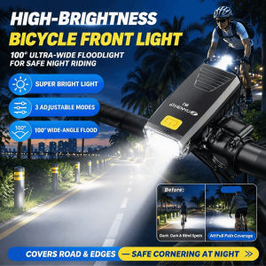 High-Brightness Bicycle Night Riding Headlight Multiple Adjustable Modes Charging Headlight Bicycle Light Hoisting MTB Road Bike RHL3000 Strong Light Flashlight