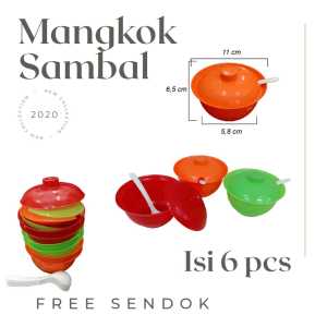 Mangkok Plastik Tempat Sambal Isi 6 Pcs Dengan Tutup Dan Sendok