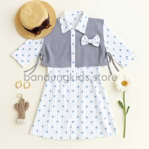 Gamis Anak Perempuan Motif Pita Terbaru Bahan Cringkle Kombinasi Knith Premium Untuk Usia 2-12 Tahun