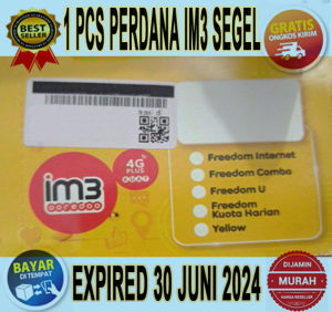 Satu Pcs Kartu Perdana Indosat IM3 Ooredo Prabayar  Murah Segel Exp MEI2026