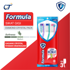 Sikat Gigi FORMULA (Trendy Ripple Diamond) Kemasan Hemat isi 3 pcs Ekonopack Sikat gigi dewasa