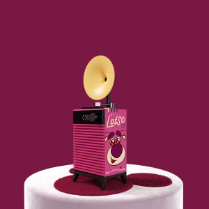 Disney Lotso Bluetooth Speaker Retro Wireless High Quality Audio Desktop Atmosphere Light LED Clock Gift