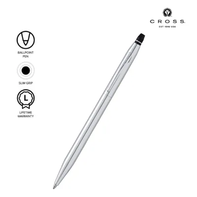 Cross Pens Click Chrome Ballpoint Pen Silver CAT0622-101