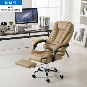 LUVHOME Leather Office Chairs Computer Chair Ergonomic Massage Chair Swivel Chair Gaming Chair Heavy Duty Boss Chair With Footrest