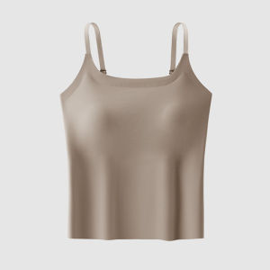 สายบาง แบบสั้น ผ้าซับใน ผ้ายืดหยุ่นสูง มีฟองน้ำ เสื้อสายเดี่ยวผู้หญิง ความงามที่ร้อนแรง ไร้ตะเข็บ แบบพื้นฐาน สินค้าใหม่มาแรง แบบชิ้นเดียว เนื้อผ้านุ่มและยืดหยุ่นดี ระบายอากาศดี ผ้าเย็นสบาย D01