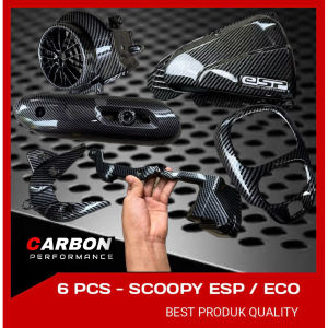 Paket carbon scoopy esp 2017-2019 scoopy donat old variasi 6 pcs lengkap paket carbon scoopy donat lama