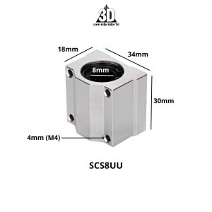 Con trượt tròn SCS6UU SCS8UU SCS10UU SCS12UU dành cho máy in 3D CNC