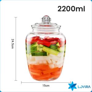 LoviRa Glass Sealed Cans Food Storage Jar Spice Bottle Storage Transparent Jar Bottle Large Capacity