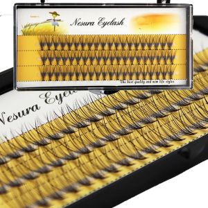 60Pcs 10D ธรรมชาติ Faux ขนตา8/10/12/14มม.แต่งหน้า Cluster Grafting ปลอมขนตาปลอม3D รัสเซีย