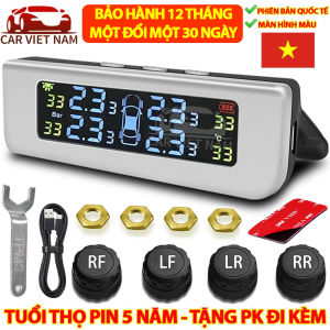 Cảm biến áp suất lốp ô tô Van Ngoài - Van Trong CHÍNH HÃNG thế hệ quốc tế mới cao cấp chip xử lý công nghệ Đức màn hình LCD màu hiển thị thông số chống nước cảnh báo hình ảnh và âm thanh pin năng lượng mặt trời bền bỉ tốt