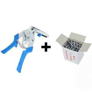 Hog Ring Plier 600pcs M Clips Staples Chicken Mesh Cage Wire Fencing Ring Plier Poultry Cage Tools Repair Tools Installation Clamps