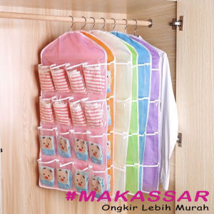 Rak Gantung Organizer 16 Sekat Bamboo Storage Box Set Murah / Rak Penyimpanan Pakaian Celana Dalam