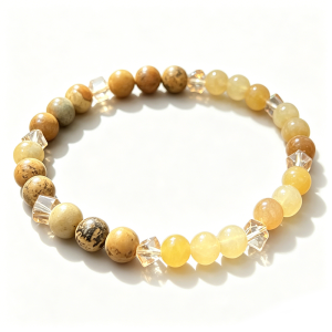 Bohemian Natural Citrine Stone Beaded Bracelet | Natural Yellow Crystal Jewelry Promotes Abundance