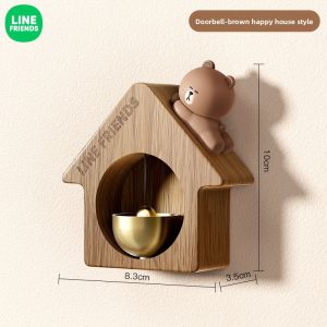 100% Authentic Line Friends Decor Artifacts Decorative Accessories Doorbell Interior Bell Door Decoration Wind Chime with Magnetic Clasp Copper Bell Christmas Gift Birthday Gift LFB384
